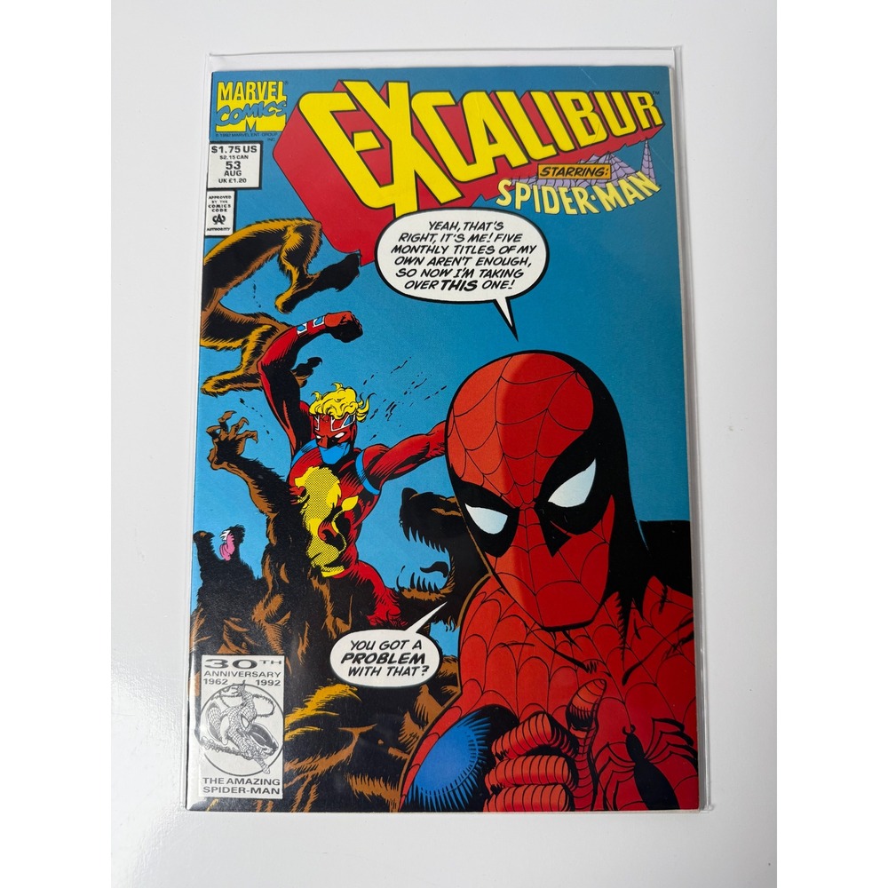 Marvel Excalibur 53 1992 Starring Spider-Man Copper Age Comic